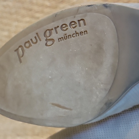 Paul Green Peeptoe Tan Heeled Suede Heeled Boots Size 9. - Picture 7 of 9